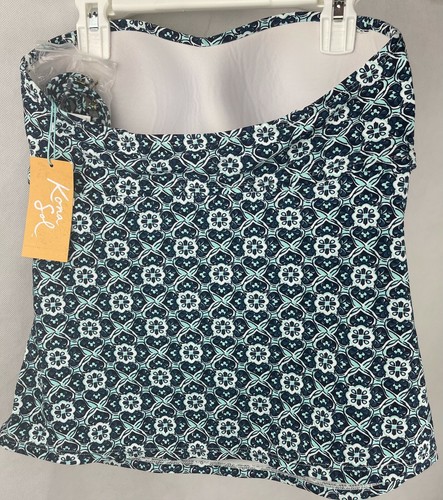 Camiseta Tankini Kona Sol, Azul, Frente Torcido Floral Bandeau (Pequeña) B - Imagen 4 de 5