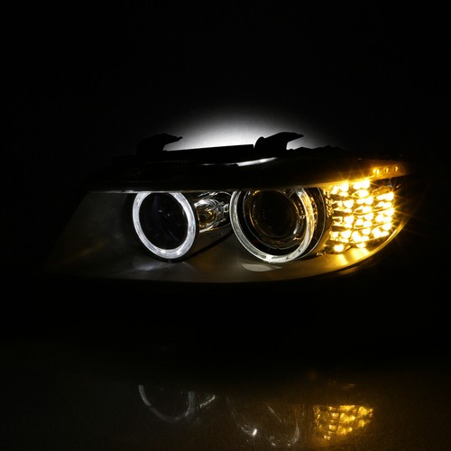 For 06-08 BMW E90 3 Series 4Dr Projector Black Headlights w/Blue LED DRL Signal - Bild 7 von 9