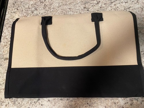 Mud Pie Initial Canvas Tote, New - Picture 2 of 3