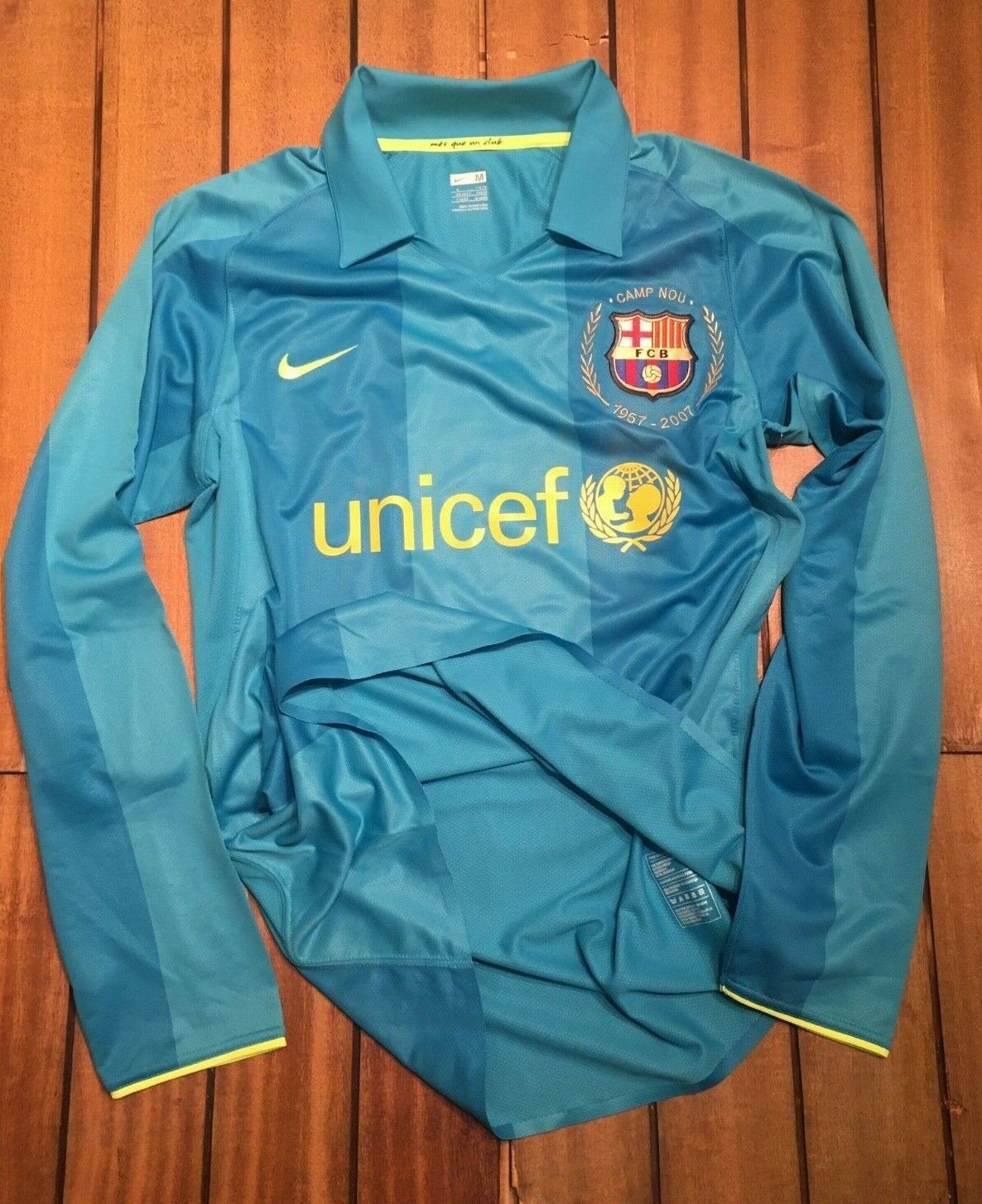 Camiseta de visitante Barcelona l/s 2007/08 - partido sin usar - etiqueta...