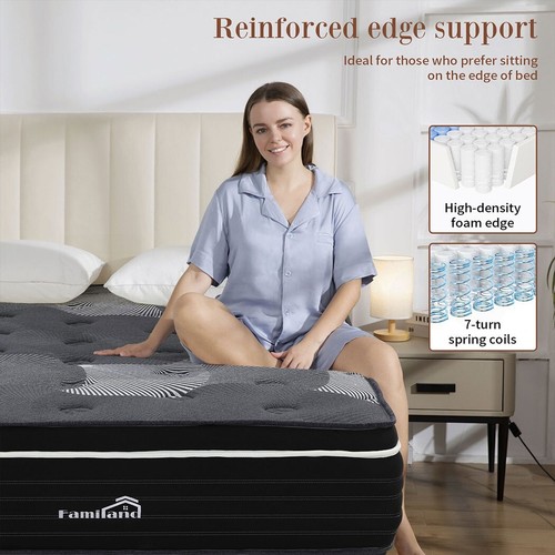 Familand Mattress Queen Double King Single Medium Firm Pocket Spring Euro Top - Picture 222 of 225