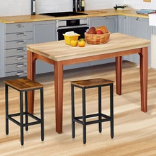 Set of 2 Counter Bar Chairs with Footrest 25.7 Inch Kitchen Breakfast Bar Stools