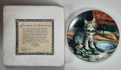 Wilson Hepple Victorian Cat Plate My Bowl Is Empty # 3 in series Limited - Picture 3 of 3