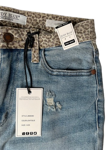 NEW Judy Blue Jeans Womens 3 Cheetah Pocket Camo Color Block Slim Fit Stretch - Picture 3 of 9