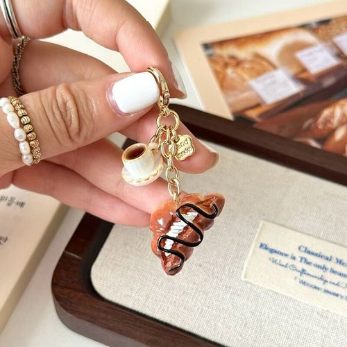 Unique Doughnut Bread Coffee Phone Charm Strap Pendant Lanyard Bag Accessories-v - Picture 13 of 20