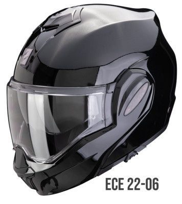 Helm Kippbar Motorrad Scorpion EXO TECH EVO PRO Black TG XL Flip Zurück Helmet