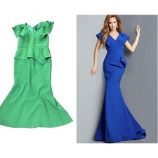 JOVANI LONG MAXI DRESS GOWN SPECIAL OCCASION 09644 EMERALD GREEN 12 Ret $895