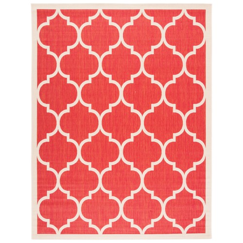 SAFAVIEH Outdoor CY6914-248 Courtyard Collection Red / Bone Rug - Picture 8 of 30