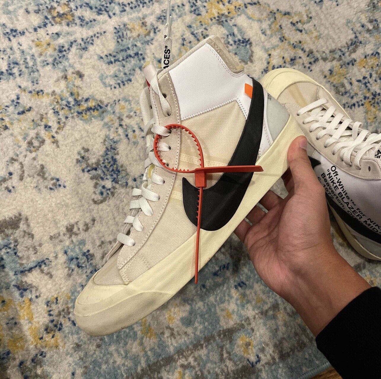 Nike Blazer Mid x OFF-WHITE The Ten 2017 Size 11.5 White/Black-Muslin AA3832-100 eBay