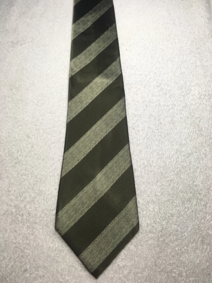 TASSO ELBA МУЖСКОЙ ГАЛСТУК ТЕМНО-ЗЕЛЕНЫЙ И ЗЕЛЕНЫЕ ПОЛОСЫ 3,75 X 61 - Изображение 2 из 4