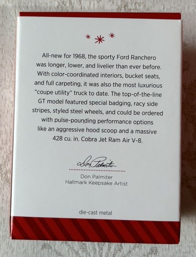Hallmark 2014 Keepsake Ornament All-American Trucks 1968 Ford Ranchero GT #20 - Bild 2 von 2