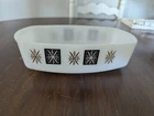 Atomic Starburst Federal Milk Glass Vintage Heat Proof Rectangular Baking Dish