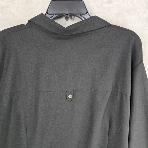 Reorder Womens Black Button Up Blouse Long Sleeve Collared Size 3X NWT - Picture 4 of 10
