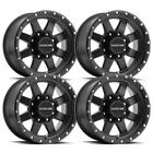 (Set-4) Raceline Defender Trailer Black 14X6 5X4.5 wheels rims 14 inch
