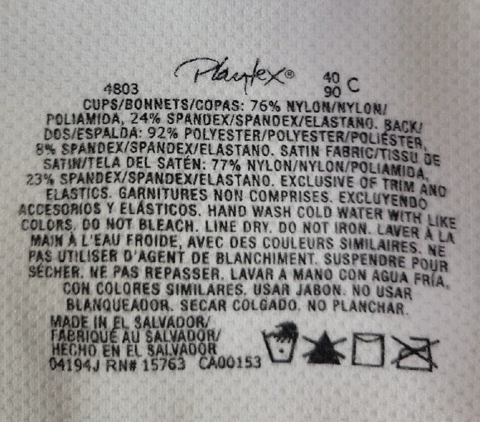 Playtex 18 Hour Wire Free T-Shirt Bra White Sleek & Smooth Full Figure Size 40C - Image 3 of 4