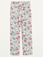 OLD NAVY NWT Size 2X Woman's CoZy Flannel Pajama Pants Colorful Snowglobe Print