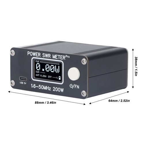 Miernik SWR 1,6-50 MHz 0,5W-200W 1,29 cala Ekran Krótkofalowy tester mocy HF PWR - Zdjęcie 4 z 24
