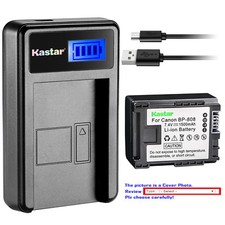 Kastar Battery LCD Charger for Canon BP-808  Canon VIXIA HF M30, VIXIA HF M31
