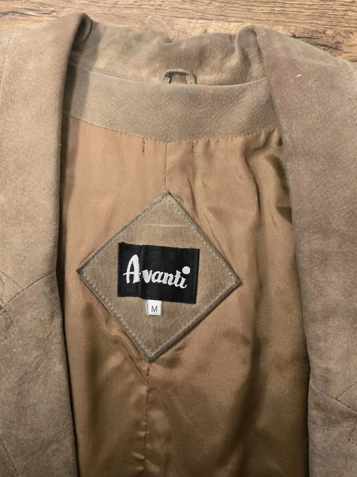 Avanti Vintage 80s Blazer Genuine Pig Suede & Rayon Lining Size M with POCKETS! - Image 3 of 4