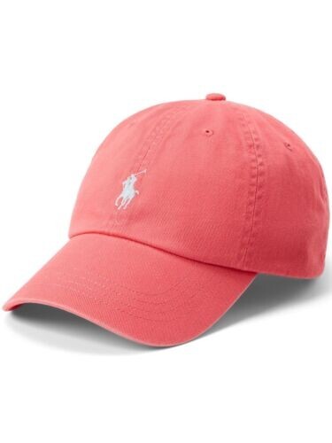 Polo Ralph Lauren Herren Baseball Cap rot beere mit hellblau klassisch Pony Chino Mütze - Bild 2 von 4