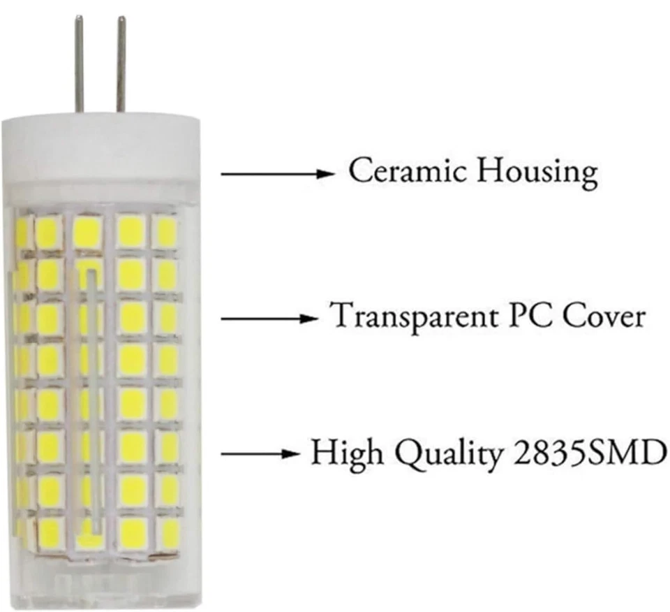 1x 10W 9W 7W LED Mais Glühbirne G8 GY6,35 G4 Bi-Pin Sockel für Schrankleuchten - Bild 2 von 4