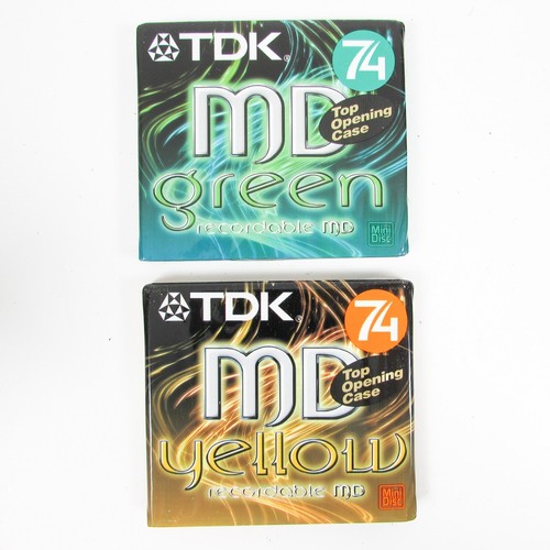 2x Minidiscos Colores TDK Discos Grabables 74 Minutos Retirados Nuevos Medios Antiguos Stock - Imagen 3 de 6