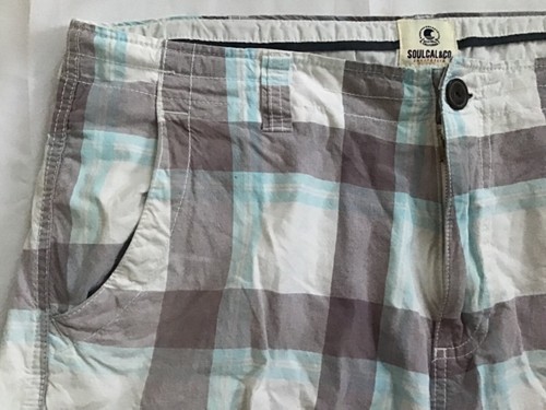 SOULCAL MENS BLUE PLAID CHECK CARGO SHORTS SIZE XL #1433 - Picture 2 of 18