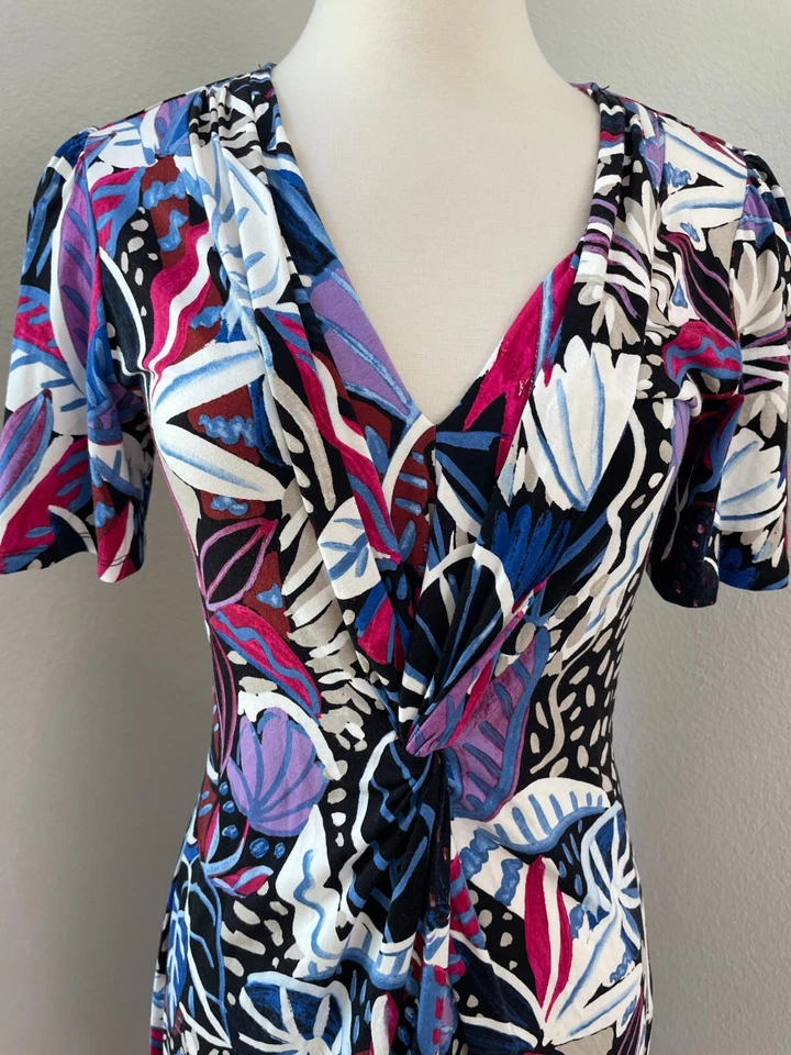 Tommy Bahama Womens Small Cactus to Clouds Front Twist Dress Short Sleeve - Image 2 of 4