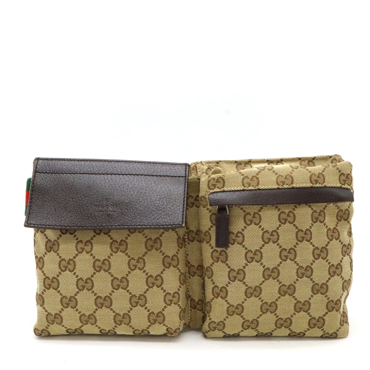 GUCCI GG toile Sherry Line sac de corps poche taille sac à hanche cuir #12510487