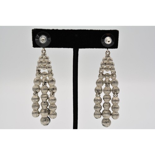 Statement Earrings Dangle Cabochon Crystal Chain Black Rhinestone Long BinAS - 第 11/12 張圖片