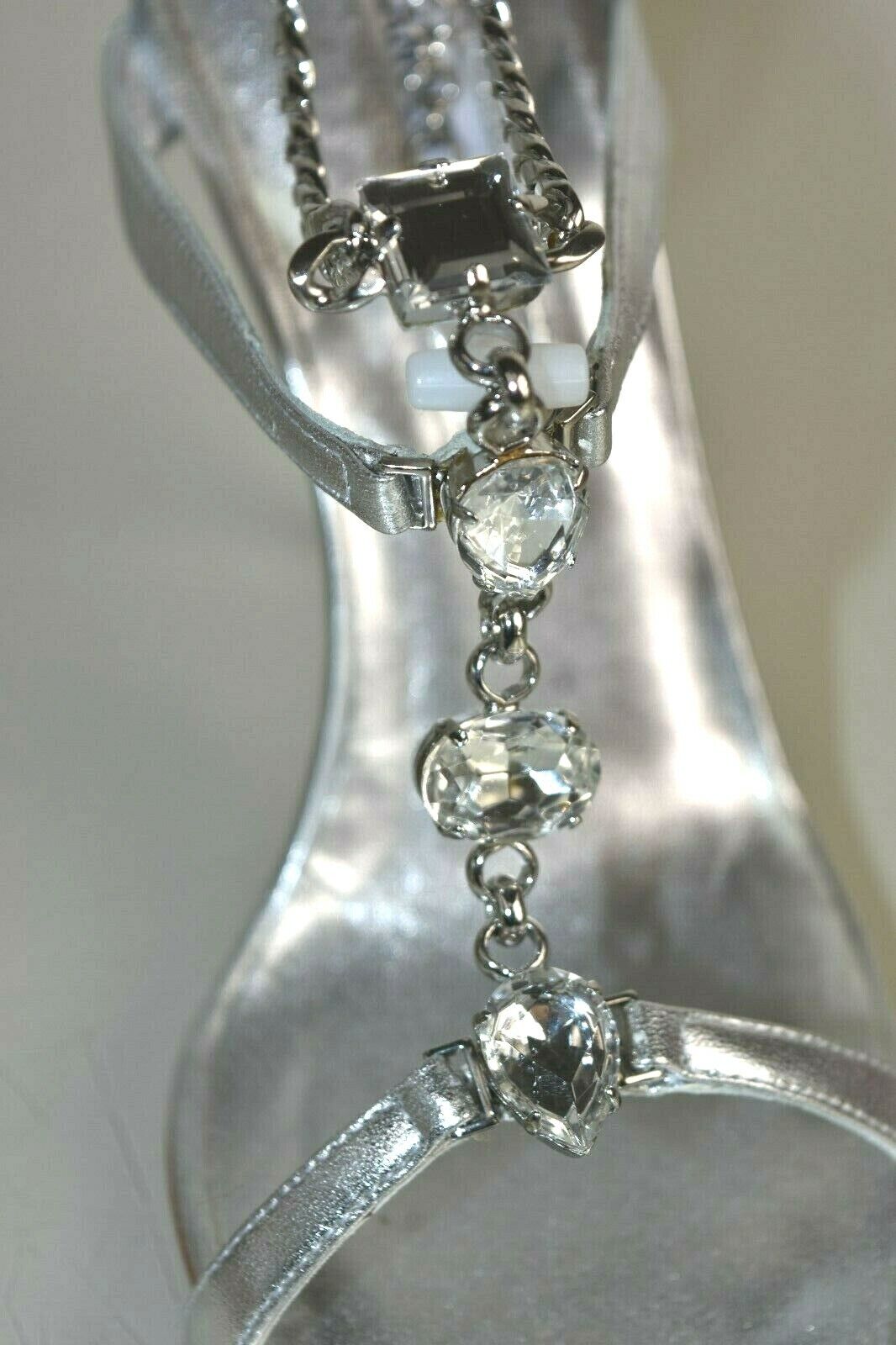 1400 NEW Manolo Blahnik PREFE Jeweled Sandals CRYSTALS Silver Wedding shoes 41 333273 1400 NEW Manolo Blahnik PREFE Jeweled Sandals CRYSTALS Silver Wedding shoes 41 333273