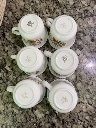 Set of 6 Vintage Corelle by Corning Indian Summer flower coffee/tea cups - Picture 6 of 6