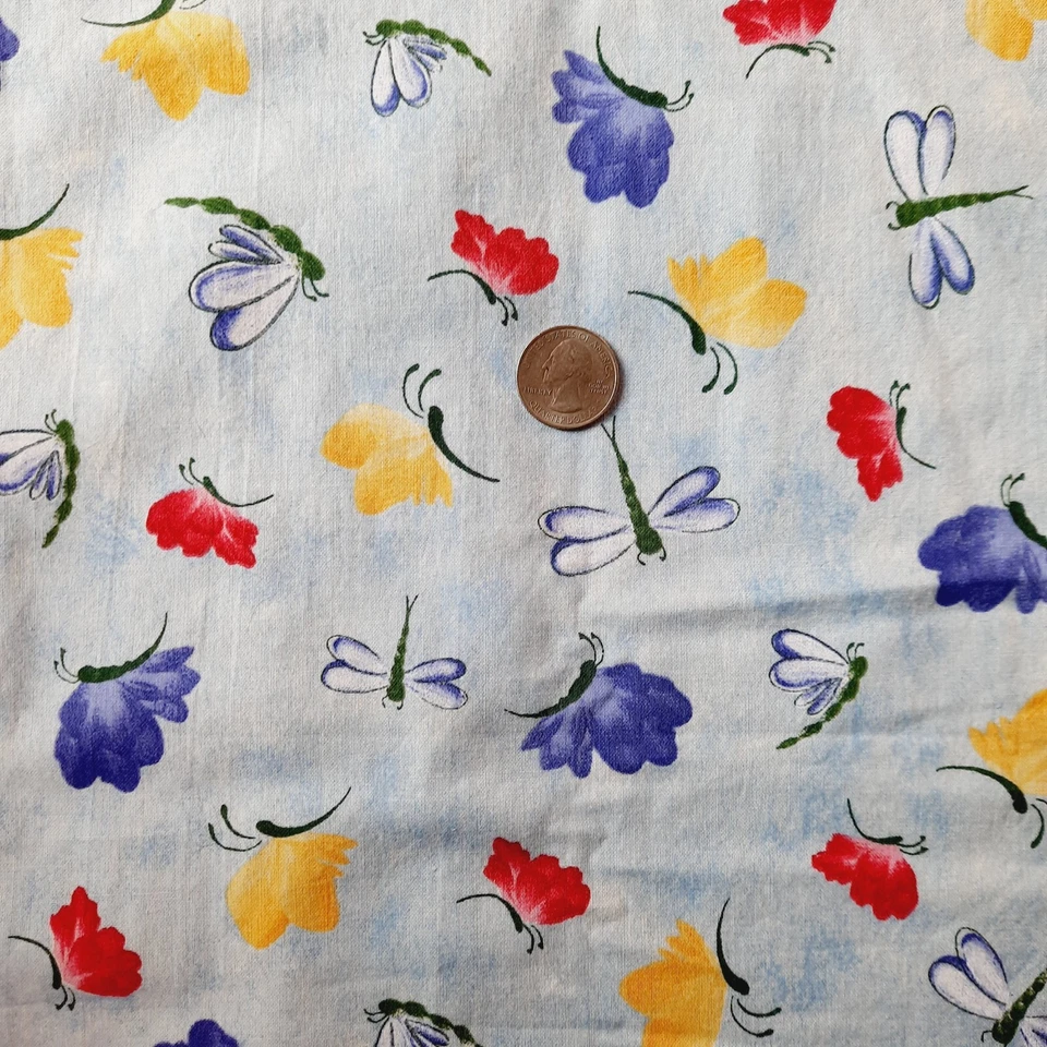 Tela Daisy Kingdom VALLA PIQUETE DE DONNA MARIPOSAS GRANDES 44" x 4 yardas Foto 2 de 4