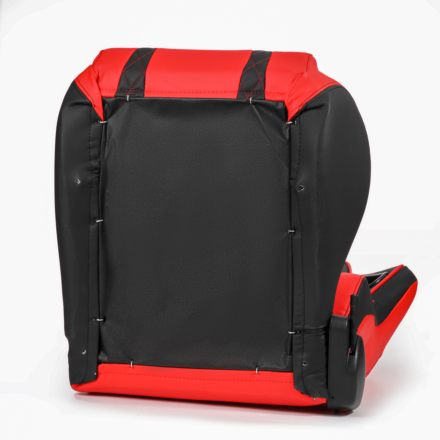 2Pcs Universal Main Black + Red Side Reclinable PVC Leather Sport