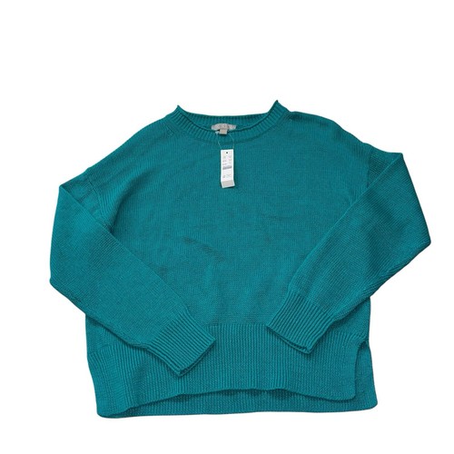 J. Crew Women’s Small Relaxed Cotton Linen Beach Sweater Green NWT Coastal - Picture 8 of 13