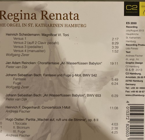 REGINA RENATA - DIE ORGEL IN ST.KATHARINEN / ANDREAS FISCHER CD , Neuwertig, - Bild 3 von 3