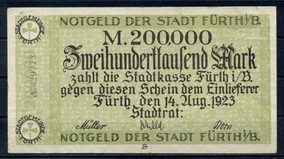 GERMANY 500000 MARK NURNBERG BANKNOTE NOTGELD 1923 GOOD CONDITION