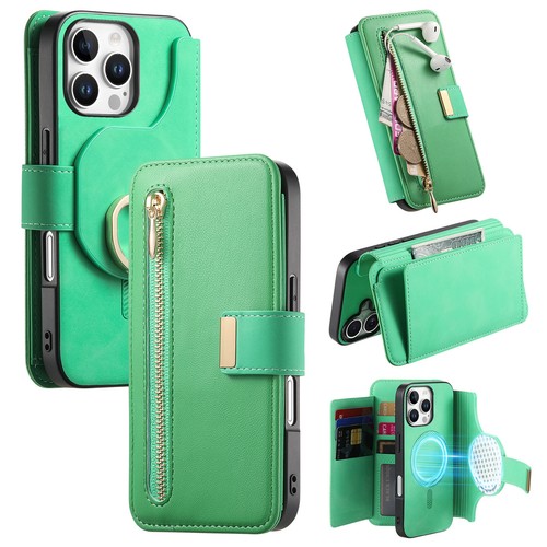 For iPhone 16 15 Pro Max 14 13 12 Leather Magnetic Stand Case +Detachable Wallet - Picture 14 of 19