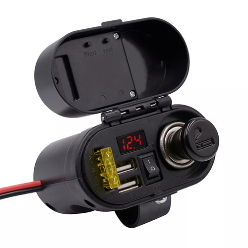 4 in 1 Motorcycle Cigarette lighter USB Charger Waterproof digital display clock - Picture 12 of 14
