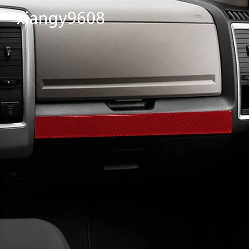 For Dodge Ram 1500 2009-2012 Car Co-pilot Dashboard Panel Cover Red Carbon Fiber - Picture 4 of 11