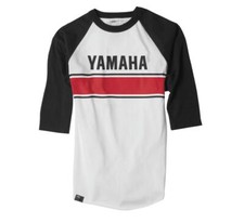 Factory Effex Men's Yamaha Vintage Baseball Tee L White/Black 17-87234