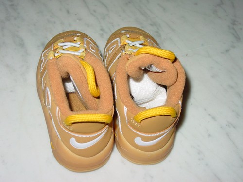 2021 Nike Air More Uptempo "Wheat" White/Pollen Toddler Shoes! Size 8C - Picture 3 of 16