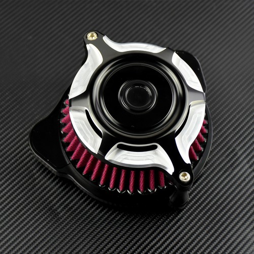 Chrome Air Cleaner Red Intake Filter Fit For Harley Touring 08-16 Softail 2016 - Picture 5 of 6