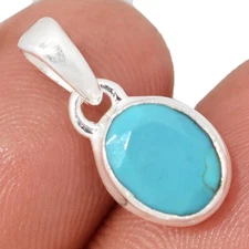 Natural Kingman Blue Mohave Turquoise 925 Silver Pendant Jewelry CP67045