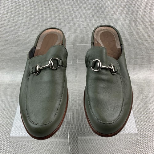 Naot Halny Bit Loafer Mules Green Leather Round Toe Block Heel Size EU37/US6-6.5 - Picture 5 of 9
