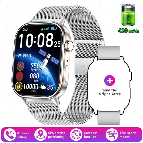 NEW GPS Smart Watch Men Compass Sports Fitness Bluetooth Call IP68 Waterproof 1* - Picture 30 of 34