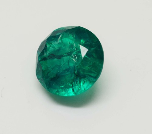 Loose Ring Pendant Certified Stone 18-20 Ct Green Emerald Round Cut Gemstone - Picture 7 of 8