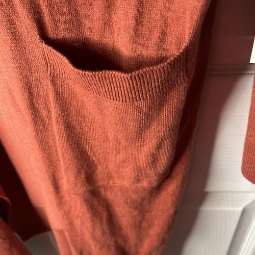 NWT One Grey Day Women’s burnt Orange Long Cardigan Size Small With Pocket - Picture 3 of 6