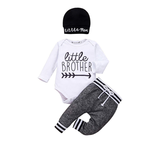 Newborn Baby Boy Girl Top Romper Bodysuit Jumpsuit Pants Hat Outfits Clothes Set - Picture 12 of 12