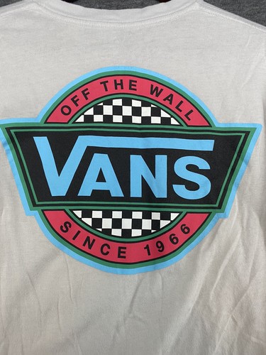 Vans Shirt Mens Small Gray Long Sleeve Off The Wall Logo Skateboarding Crewneck - Picture 17 of 21